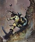 Frank Frazetta Warrior With Ball and Chain painting